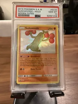 Pokemon 2019 Sudowoodo SV20/SV94 PSA GEM MINT 10 Hidden Fates Shiny - Image 1
