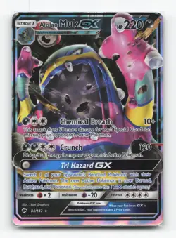 Pokemon TCG - Alolan Muk GX 84/147 Near Mint Holo GX Rare Burning Shadows - Image 1