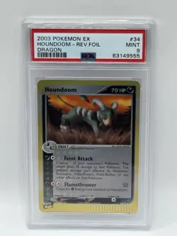 2003 POKEMON EX DRAGON #34 HOUNDOOM-REVERSE FOIL PSA 9 POP 35! RARE! - Image 1
