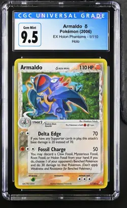 CGC 9.5 MINT+ Armaldo 2006 EX Holon Phantoms 1/110 Pokemon - Image 1