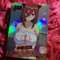 Miku Nakano The Quintessential Quintuplets WAIFU PEACH Goddess Anime SSR Card - Image 1