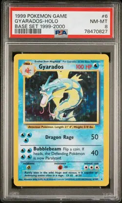 Gyarados PSA 8 4th Print HOLO - 6/102 Base Set Pokemon Card WOTC 1999-2000 - Image 1