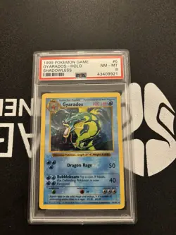 1999 Pokemon Game Gyarados Holo PSA 8 NM-Mint Shadowless #6/102 Rare Base Card - Image 1