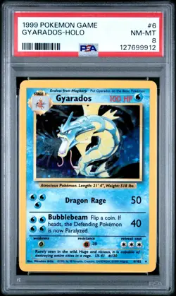 1999 Pokemon CCG Base Set #6 Gyarados Holo PSA 8 NM-MT unlimited WOTC TCG - Image 1