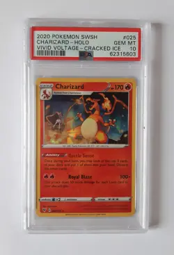 PSA 10 Charizard Cracked Ice Holo Vivid Voltage 025/185 Rare Pokemon Gem Mint - Image 1
