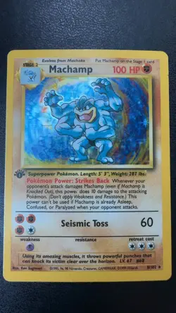 Machamp 8/102 Rare Base Set Pokemon Lightly Played - Image 1
