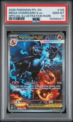 2025 POKEMON PHANTASMAL FLAMES SPECIAL ILLUSTRATION MEGA CHARIZARD X EX PSA 10 - Image 1