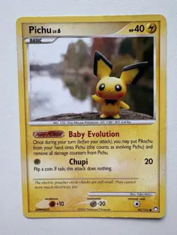Pichu 93/123 Common English Pokemon Mysterious Treasures Damaged - Image 1