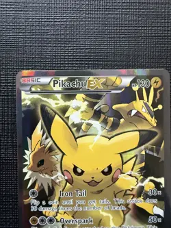 POKEMON PIKACHU EX FULL ART HOLO XY124 BLACK STAR PROMO 2016 NM-LP - Image 3