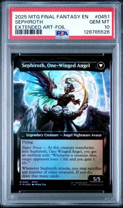 PSA 10 MTG Final Fantasy Sephiroth, Fabled Soldier Extended Art Foil #451 ERROR - Image 2