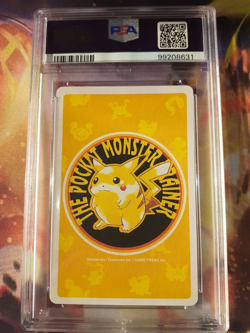 1998 Pokemon Pikachu Yellow Deck Kadabra 8 of Spades Poker Playing Card PSA 10 - Image 2