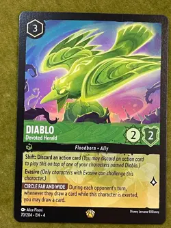 Disney Lorcana TCG Diablo Devoted Herald Legendary Card 70/204 Non-Foil - Image 1