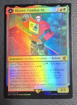 Foil Blaster, Combat DJ Blaster, Morale Booster Transformers MTG NM Magic - Image 1