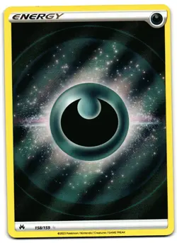 Darkness Energy 158/159 - 🌊 Crown Zenith Rare Ultra Pokemon TCG Holo 🖤 - M/LP - Image 1