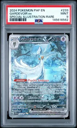 2024 Pokemon Paldean Fates 233/091 Gardevoir ex PSA 9 Illustration Rare - Image 1