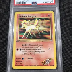 2000 Pokemon Gym Heroes 1st Edition Blaine's Ponyta #63 PSA 9 - Image 2