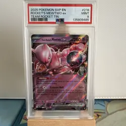2025 Pokemon Svp EN-SV Black Star Promo 216 Team Rocket's Mewtwo EX PSA 9 - Image 1