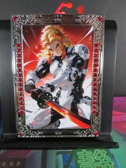 Kyojuro Rengoku Diamond Card Rare Card Demon Slayer Anime Collectible Cyborg - Image 1