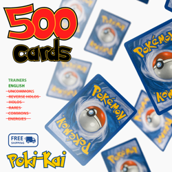 500 English Pokemon Cards Bulk Lot, Trainers - Image 1