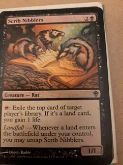 Magic The Gathering WORLDWAKE SCRIB NIBBLERS black card MTG - Image 1