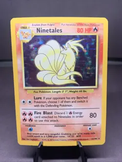 Pokemon TCG Ninetales Base Set Unlimited 12/102 Holo Rare WOTC VTG 1999 MP - Image 1