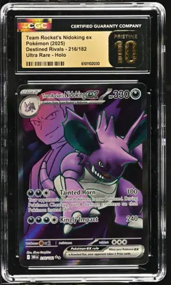 Pokemon Team Rocket's Nidoking ex 216/182 Destined Rivals - CGC 10 PRISTINE - Image 1