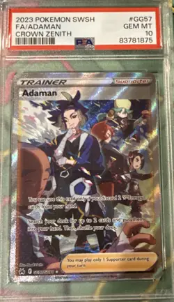 2023 POKEMON SWORD & SHIELD CROWN ZENITH #GG57 FULL ART/ADAMAN PSA 10 - Image 1