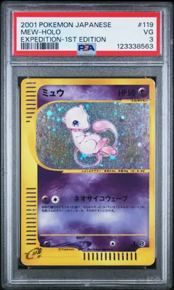 2001 POKEMON JPN EXPEDITION 1ST ED #119 MEW-HOLO PSA 3 - Image 1