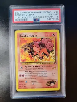 Brock's Vulpix PSA 8 Gold Stamp Promo Pokemon Card - Image 1