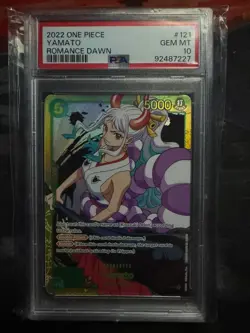 2022 One Piece Yamato OP01-121 Secret Rare PSA 10 Gem Mint English Romance Dawn - Image 1
