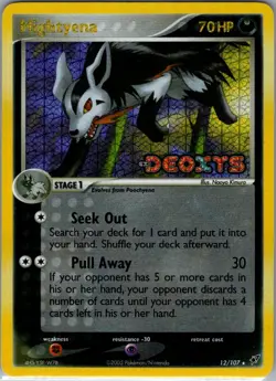 Mightyena 12/107 Reverse Holo Deoxys - Pokemon Card - NM - Image 1