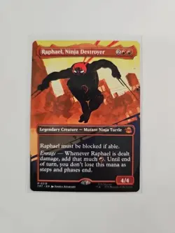 MTG Raphael Ninja Destroyer 0218 FOIL Borderless Mythic TMNT Ninja NM - Image 1