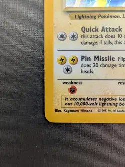 Jolteon Holo Rare Pokemon Card Jungle Set, 4/64, WOTC 1999, MP/HP Vintage TCG - Image 5