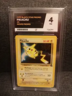 1999 Black Promo Card Ace Grade 4 Pikachu #4 Movie Promo Pokemon Card - Image 2