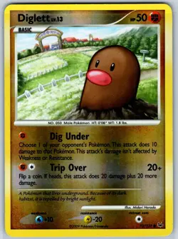 Diglett Reverse Holo Platinum 72/127 MP-LP Pokemon Card - Image 1