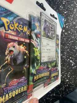 Pokemon TCG Scarlet & Violet Twilight Masquerade 3 Pack Blister Revavroom Sealed - Image 3