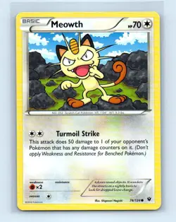 Pokemon tcg XY - Fates Collide Meowth Lightly played - Image 1