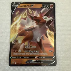 2022 Pokemon Lycanroc V SWSH199 Full Art Black Star Promo Ultra Rare Holo - Image 1