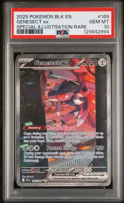 2025 POKEMON BLK EN-BLACK BOLT SPECIAL ILLUSTRATION RARE #169 GENESECT EX PSA 10 - Image 1