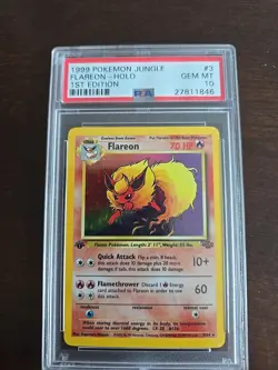 1999 Pokemon 1st Edition Jungle Flareon HOLO - PSA 10 - Image 3