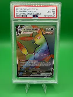 2021 POKEMON SWORD & SHIELD EVOLVING SKIES SECRET FULL ART/UMBREON VMAX PSA 10 - Image 1