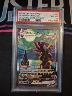 2021 POKEMON SWORD & SHIELD EVOLVING SKIES SECRET FULL ART/UMBREON VMAX PSA 10 - Image 1