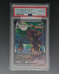 2021 POKEMON SWORD & SHIELD EVOLVING SKIES SECRET FULL ART/UMBREON VMAX PSA 10 - Image 3