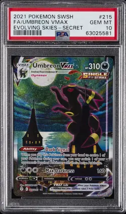 2021 POKEMON SWORD & SHIELD EVOLVING SKIES SECRET FULL ART/UMBREON VMAX PSA 10 - Image 1