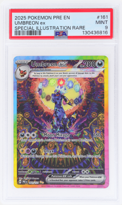 2025 Pokemon SV Prismatic Evolutions Umbreon Ex Special Illustration Rare PSA 9 - Image 1