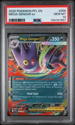Pokemon TCG: Mega Gengar ex 056/094 Me02: Phantasmal Flames Holo PSA 10 - Image 1