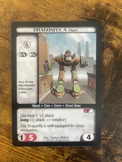 Battletech CCG TCG Card Game Rare Limited Ed Dragonfly A - Image 1