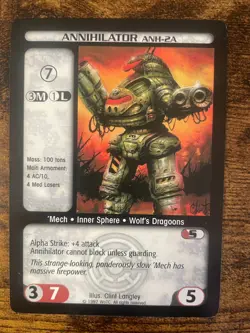 Battletech CCG TCG Card Game Rare Counterstrike Annihilator (ANH-2A) - Image 1