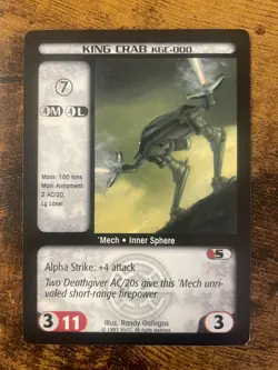 Battletech CCG TCG Card Game Rare Counterstrike King Crab - Image 1