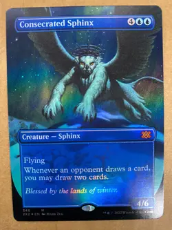 MTG 1x FOIL BORDERLESS Consecrated Sphinx # 345 Double Masters 2022 Magic x1 NM - Image 1